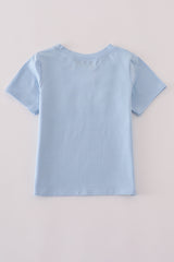Blue embroidery top