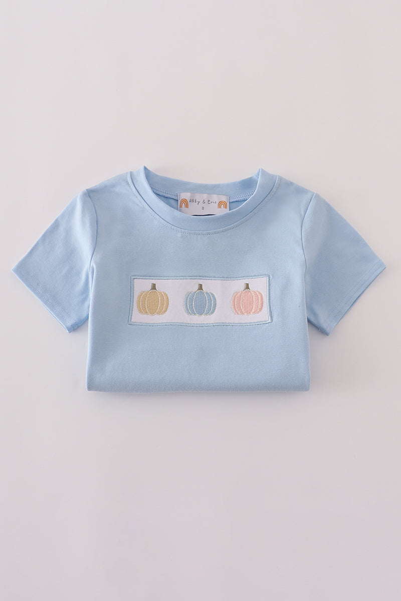 Blue embroidery top