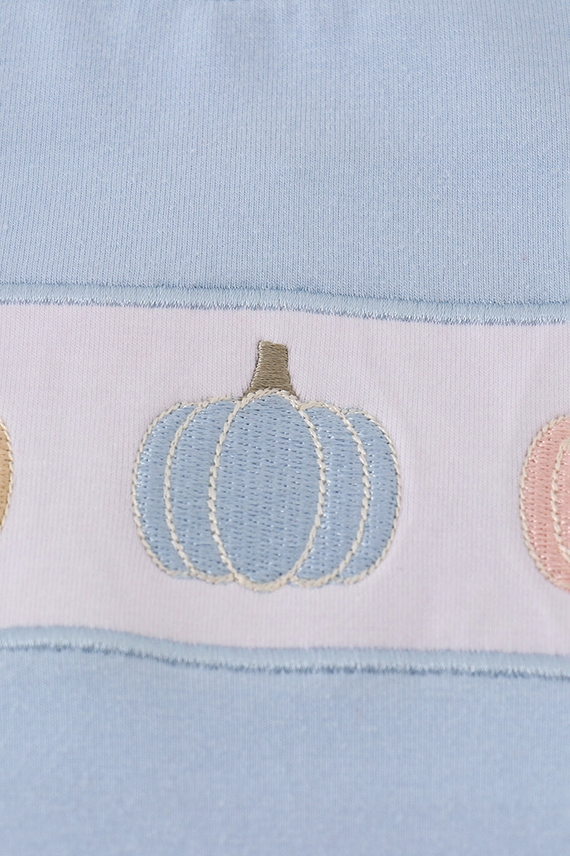 Blue embroidery romper