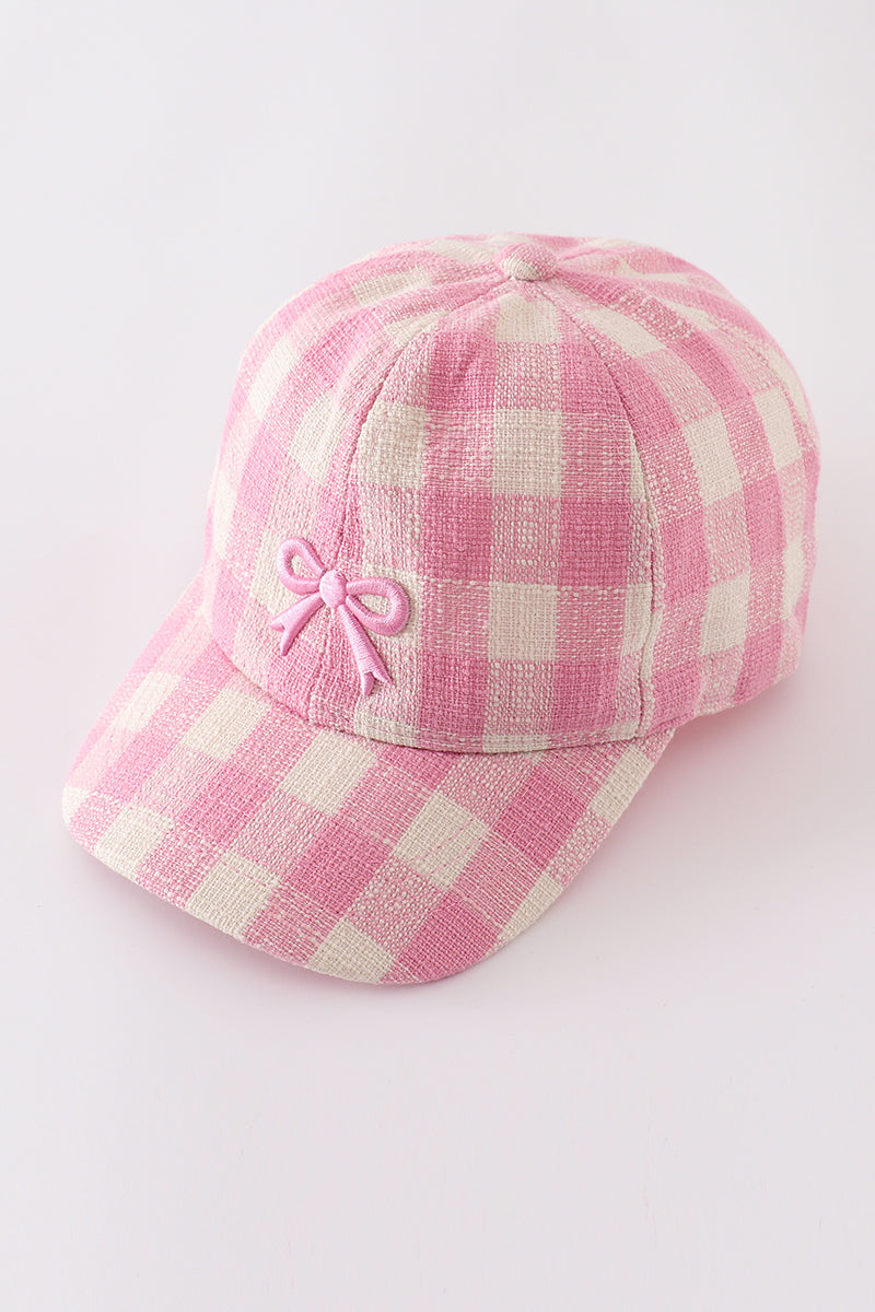 Cute plaid bow purchases hat