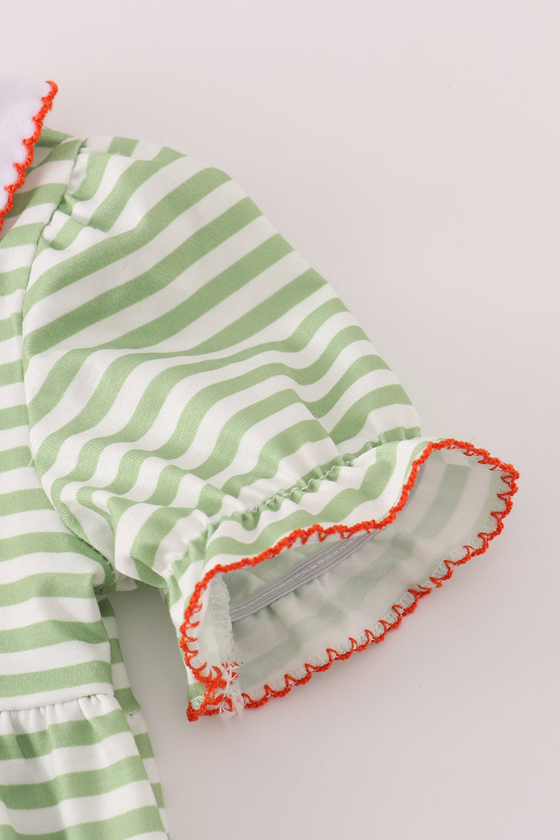 Green stripe embroidery bubble