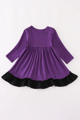 Purple halloween witch applique dress