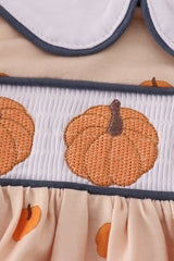 Khaki embroidery smocked bloomer set