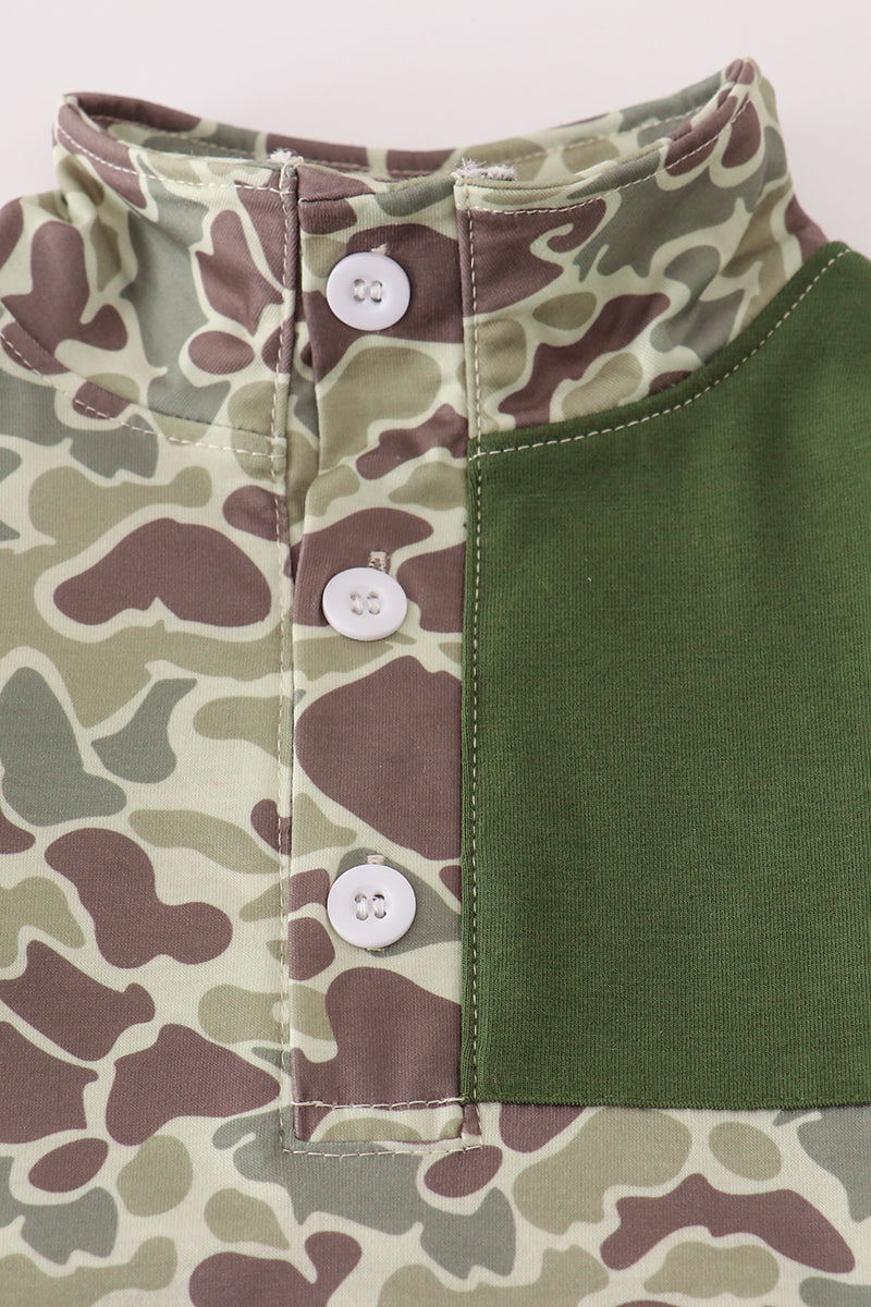 Camouflage print pants set