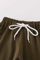 Camouflage print ruffle pants set