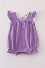 Purple spider embroidery ruffle bubble