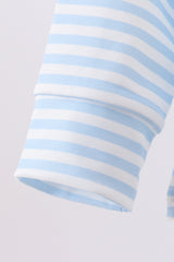 Blue stripe reindeer applique top