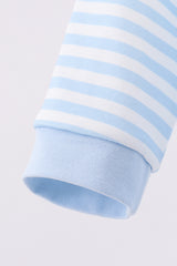 Blue stripe reindeer applique romper