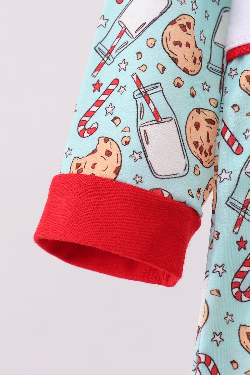 Santa claus cookie french knot romper