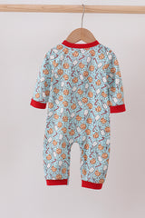 Santa claus cookie french knot romper