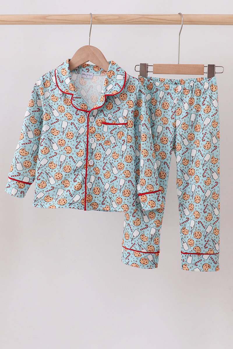 Santa claus cookie print pajams set