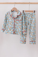 Santa claus cookie print pajams set