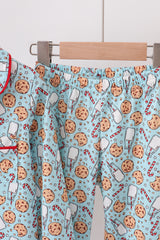 Santa claus cookie print pajams set
