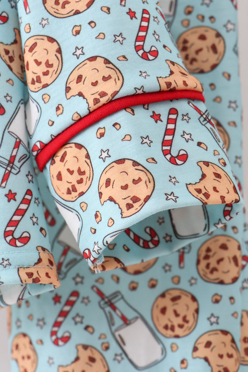 Santa claus cookie print pajams set