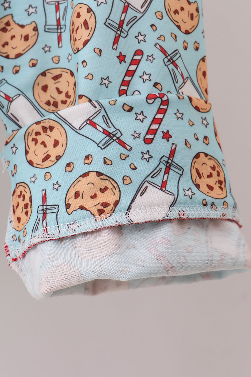 Santa claus cookie print pajams set