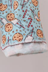 Santa claus cookie print pajams set