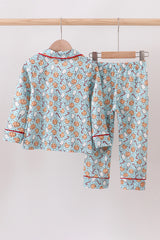 Santa claus cookie print pajams set