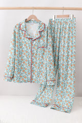 Santa claus cookie print adult pajams set