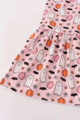 Orange halloween ghost pumpkin girl set