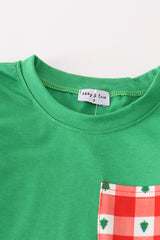 Red christmas tree gingham boy set