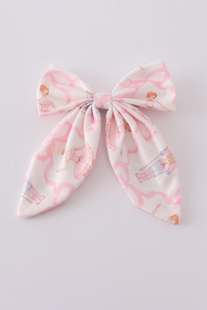 Pink nutcracker print sailor bow