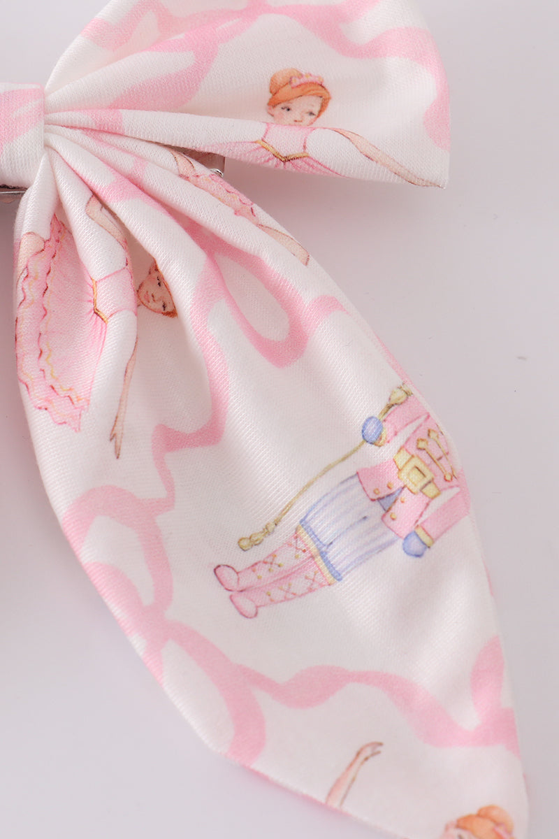 Pink nutcracker print sailor bow