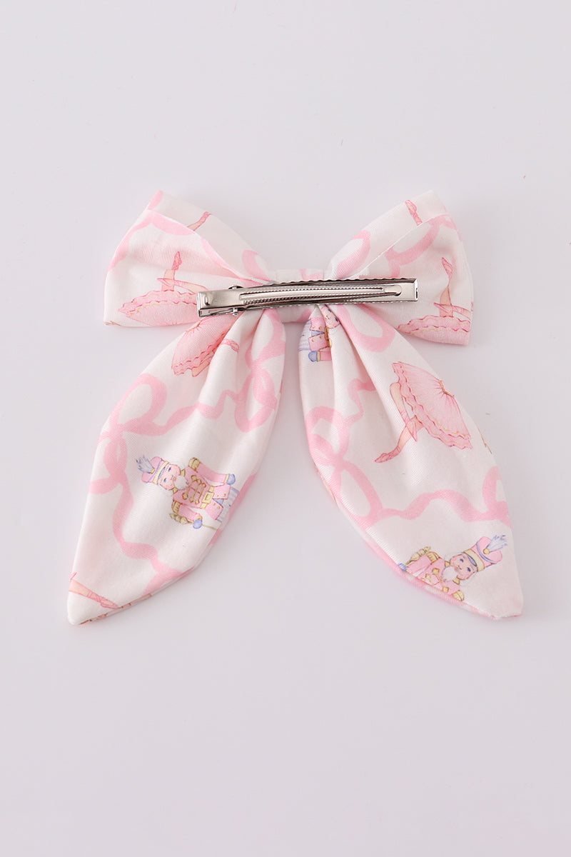 Pink nutcracker print sailor bow