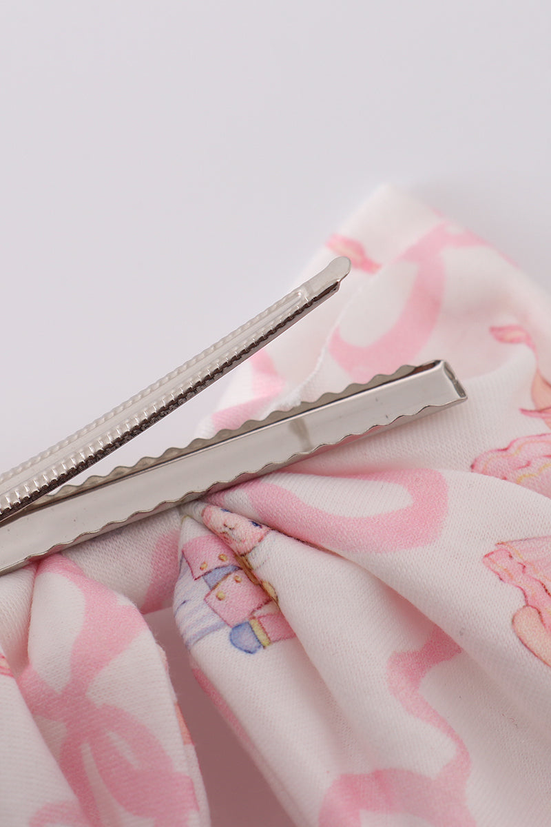 Pink nutcracker print sailor bow