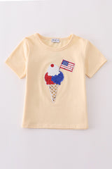 Ice cream flag sequin mom&me top