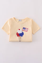 Ice cream flag sequin mom&me top