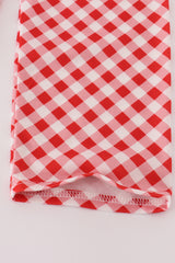 Red farm smocked pants set