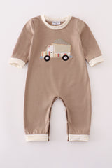 Khaki vehicle applique romper