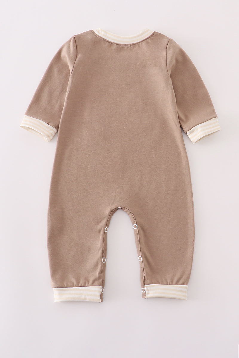 Khaki vehicle applique romper