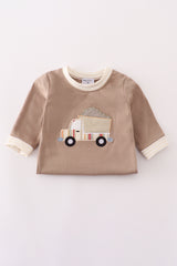 Khaki vehicle applique romper