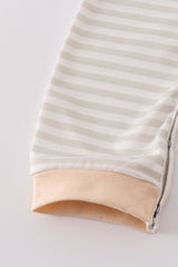 Cream excavator applique stripe romper