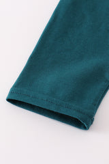 Blue dinosaur embroidery top