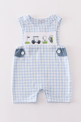 Blue golf embroidery smocked boy jonjon