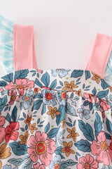 Garden blossom print girl bloomer set