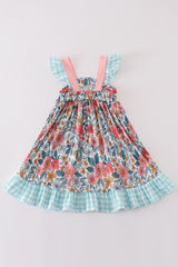 Garden blossom print girl dress