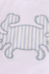 White crab applique boy bloomer set