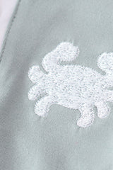 Blue crab embroidery boy bubble