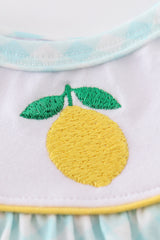 Mint lemon embroidery girl dress