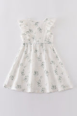 Floral print muslin dress