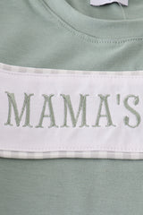 Gray MAMA'S BOY embroidery shorts set