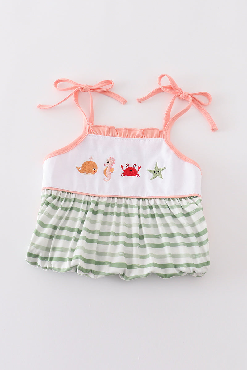 Marine creature embroidery stripe set