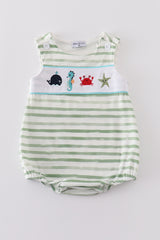 Marine creature embroidery stripe bubble