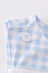 Blue bunny embroidery gingham jonjon