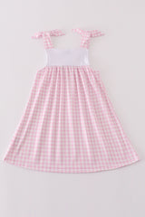 Pink bunny french knot girl dress