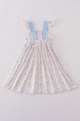 Blue bow bunny girl dress