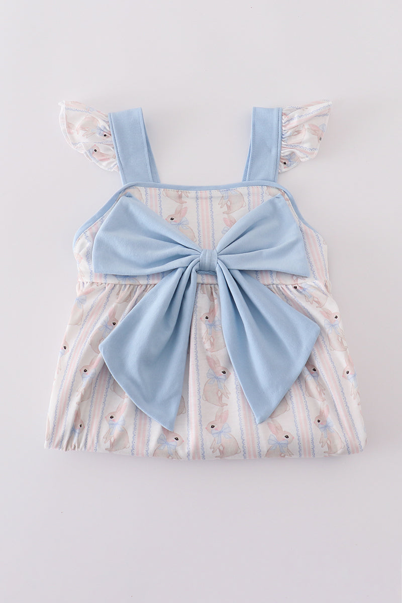 Blue bow bunny girl dress